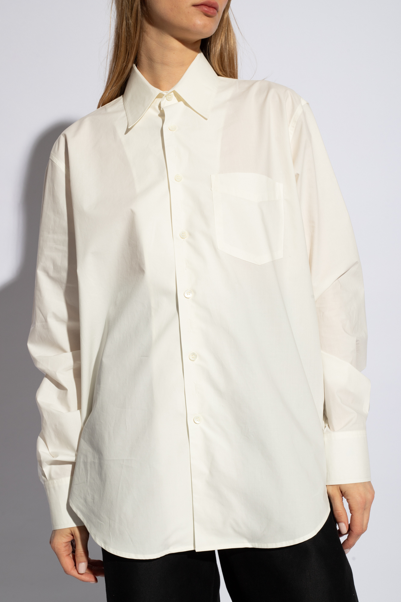 Cream Cotton shirt biker MM6 Maison Margiela